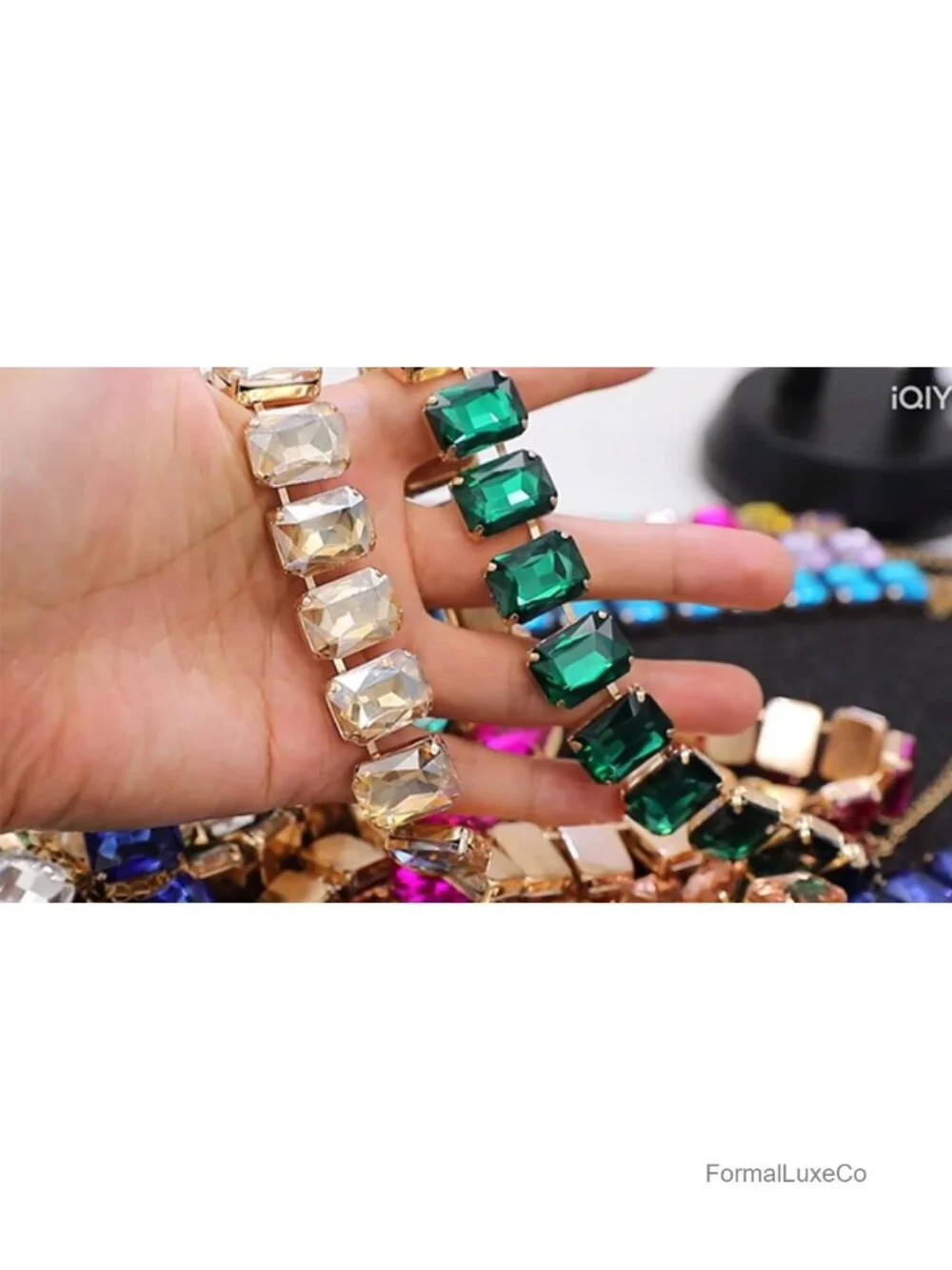 Chunky Crystal Rhinestone Choker Collar Necklace Statement Sparkly